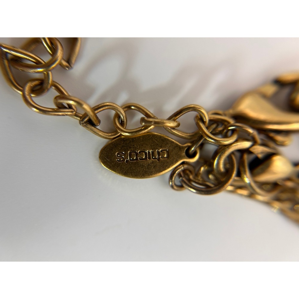 Chicos Lariat Necklace Womens OS Gold Pearl Crystal Good Vintage Boho Y-Drop - Picture 5 of 10